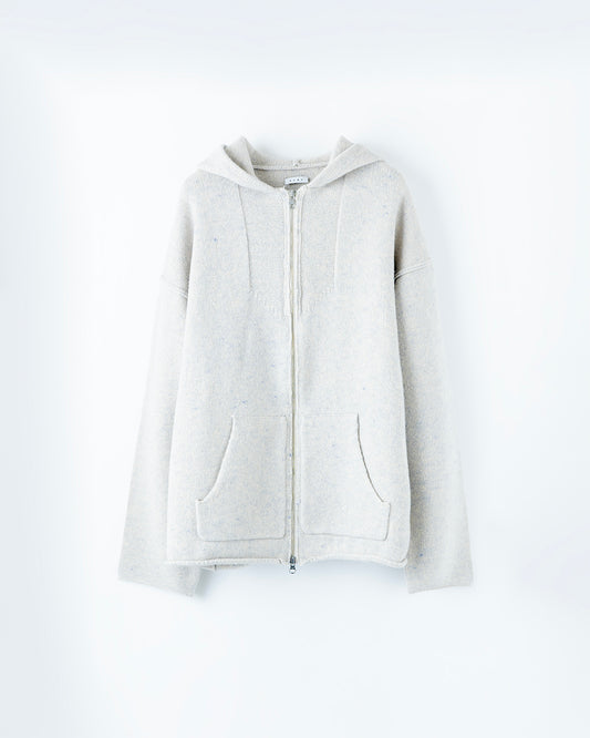 ZIP UP KNIT HOODIE