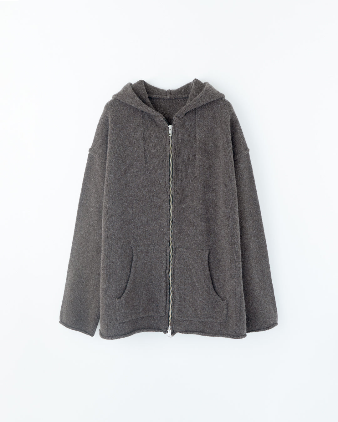 ZIP UP KNIT HOODIE