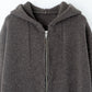 ZIP UP KNIT HOODIE
