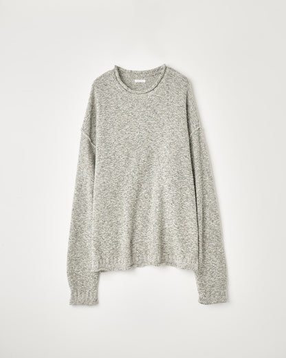 SHIFTED MELANGE KNIT PULLOVER : INSIDE OUT