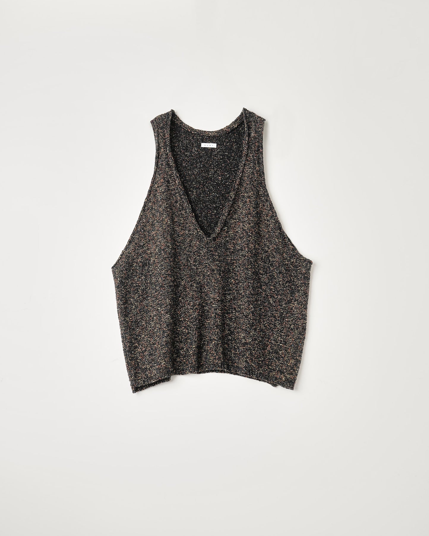 SHIFTED MELANGE KNIT VEST : INSIDE OUT