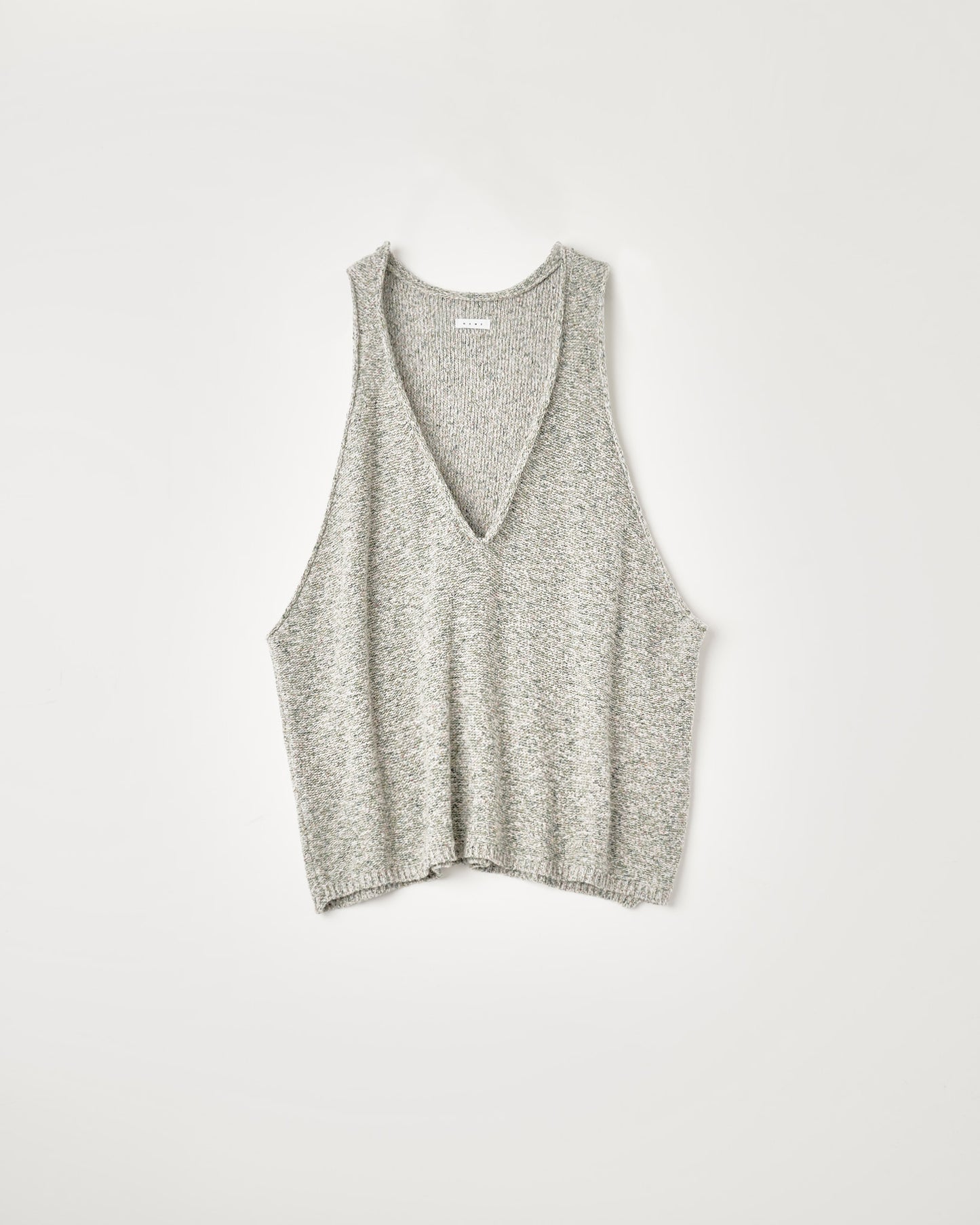 SHIFTED MELANGE KNIT VEST : INSIDE OUT