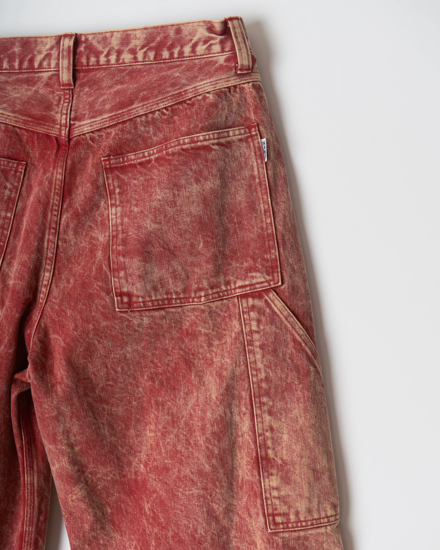 DAPPLE BLEACHED DENIM PAINTER PANTS