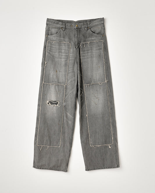 DENIM PAINTER PANTS : DISTRESSED