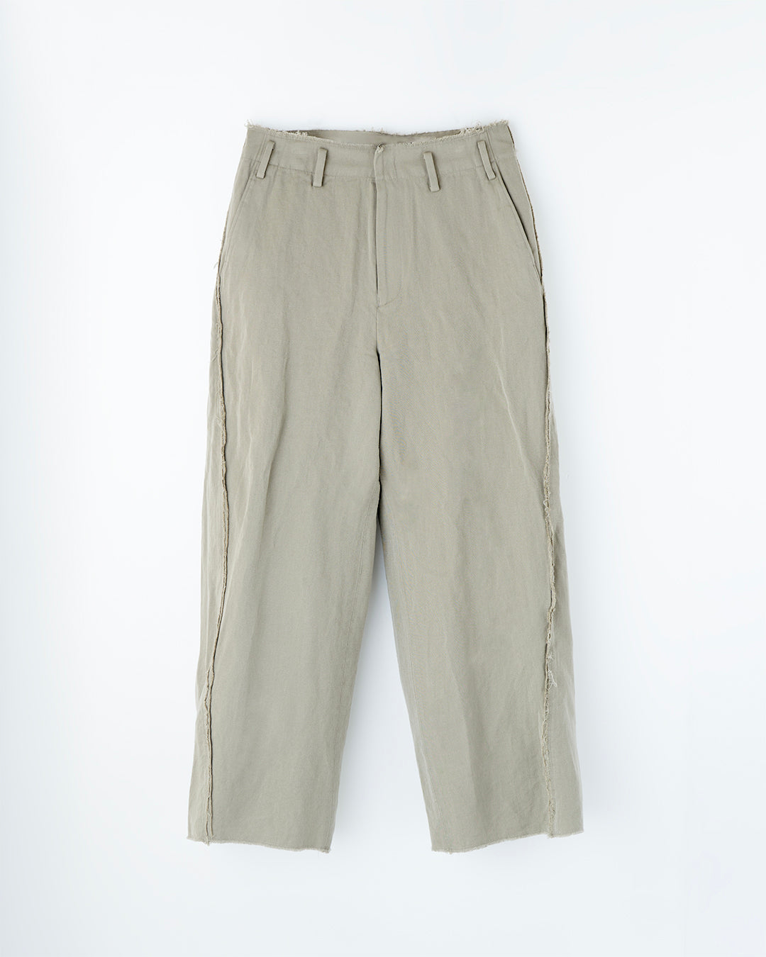 WOOL/LINEN SHIFTED SIDE SEAM TROUSERS
