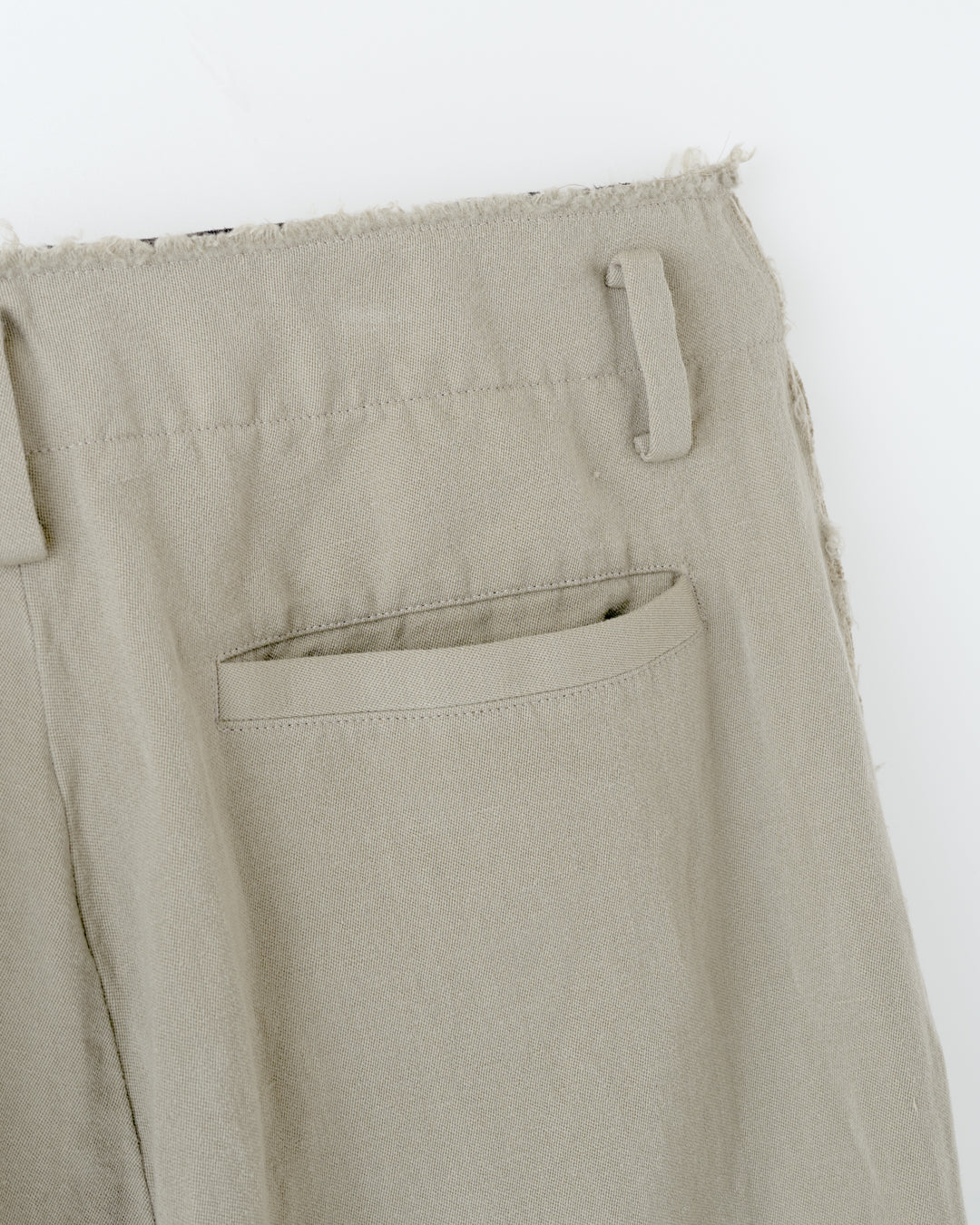 WOOL/LINEN SHIFTED SIDE SEAM TROUSERS