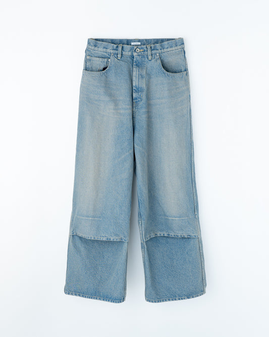 DENIM VENTILATION RAYERED PANTS : DISTRESSED