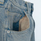 DENIM VENTILATION RAYERED PANTS : DISTRESSED