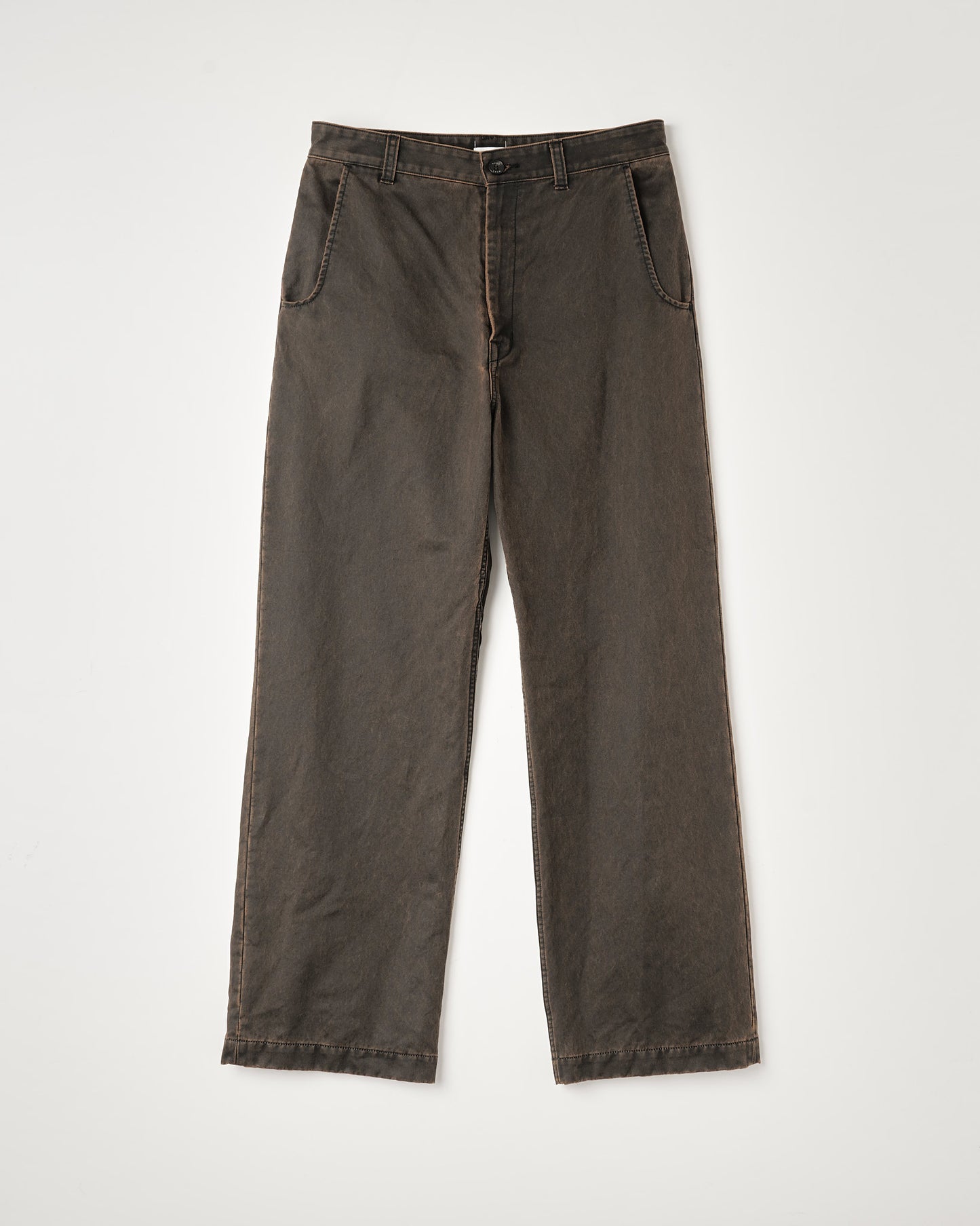 WAX COATING STRAIGHT TROUSERS : DELTA SHAPE