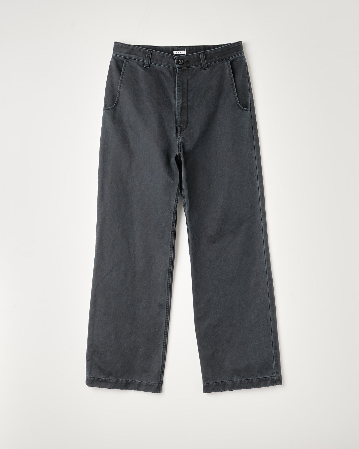 WAX COATING STRAIGHT TROUSERS : DELTA SHAPE