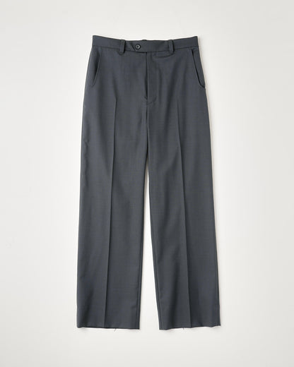WOOL CALM SKIN STRAIGHT TROUSERS : DELTA SHAPE