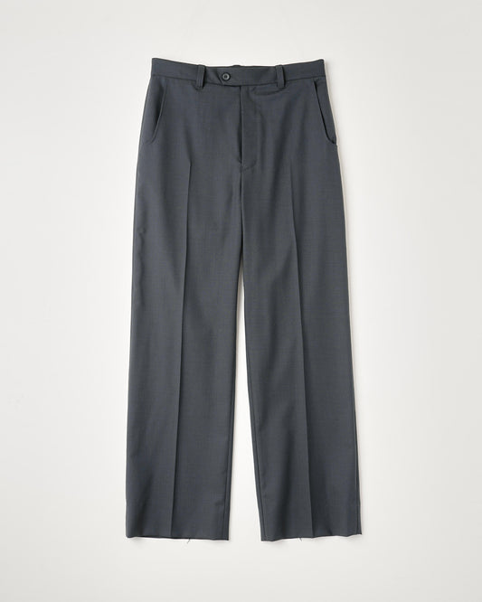 WOOL CALM SKIN STRAIGHT TROUSERS : DELTA SHAPE