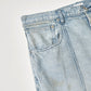 12oz DENIM STRAIGHT PINTUCK PANTS : DELTA SHAPE