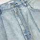 12oz DENIM STRAIGHT PINTUCK PANTS : DELTA SHAPE