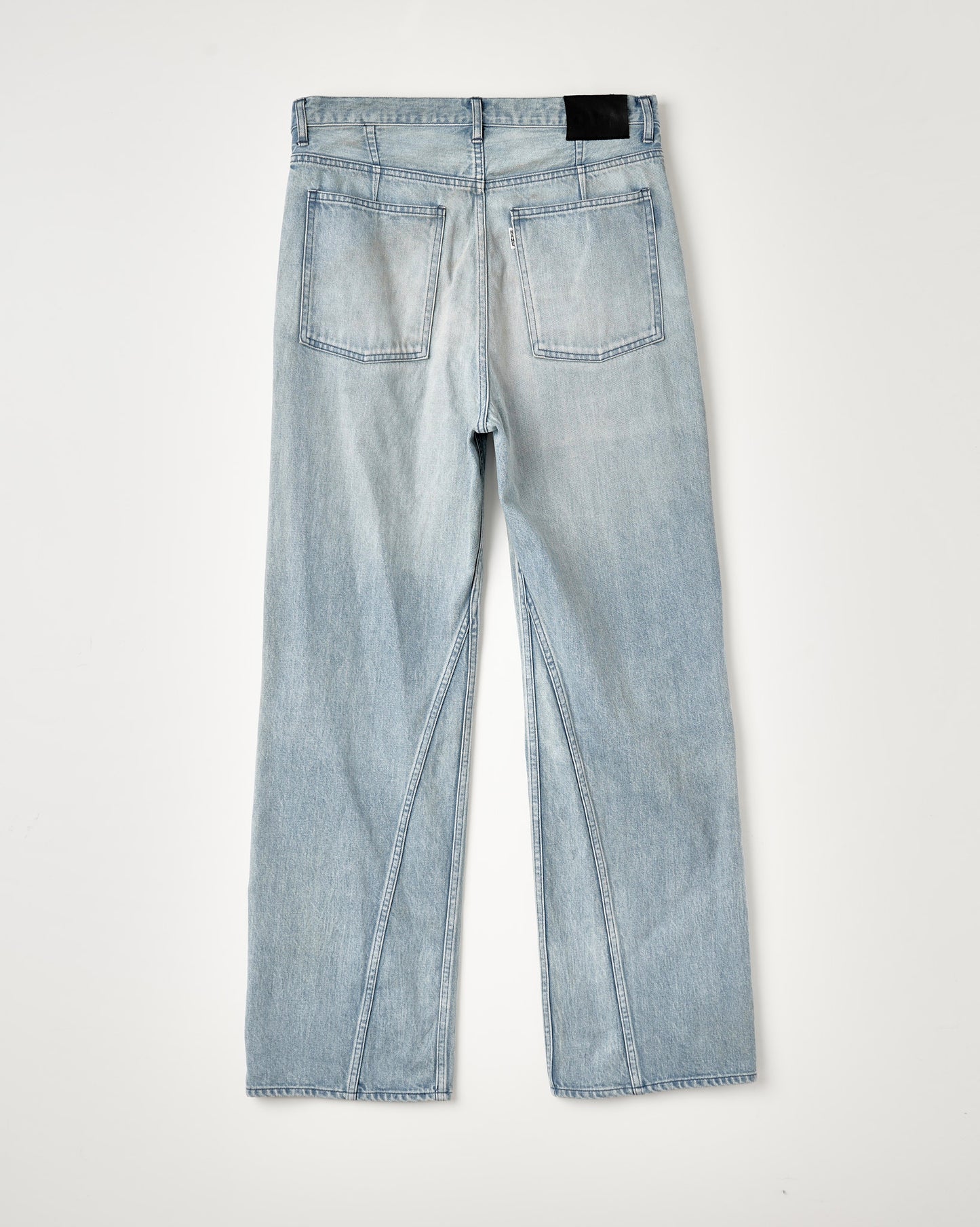 12oz DENIM STRAIGHT PINTUCK PANTS : DELTA SHAPE