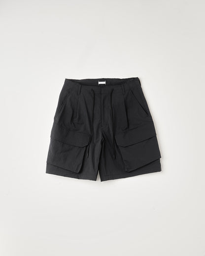 NYLON TWILL ONE TUCK CARGO SHORTS : TELE CUT