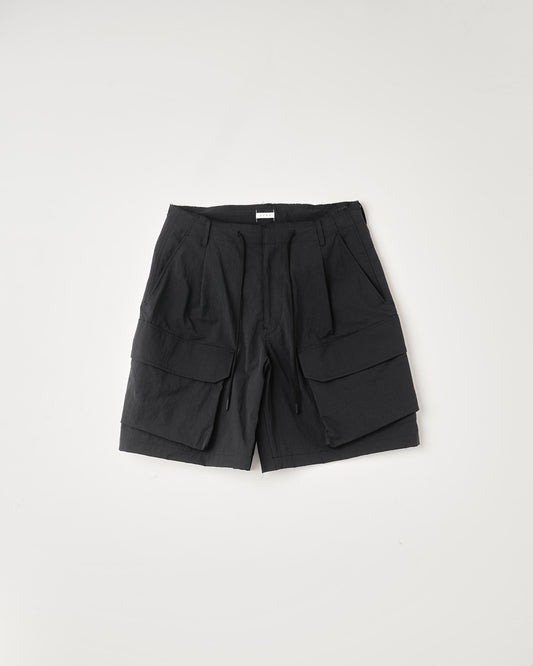 NYLON TWILL ONE TUCK CARGO SHORTS : TELE CUT