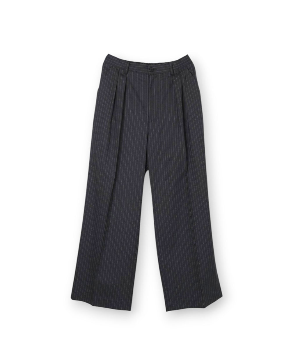 WOOL STRIPED WIDE SLACKS