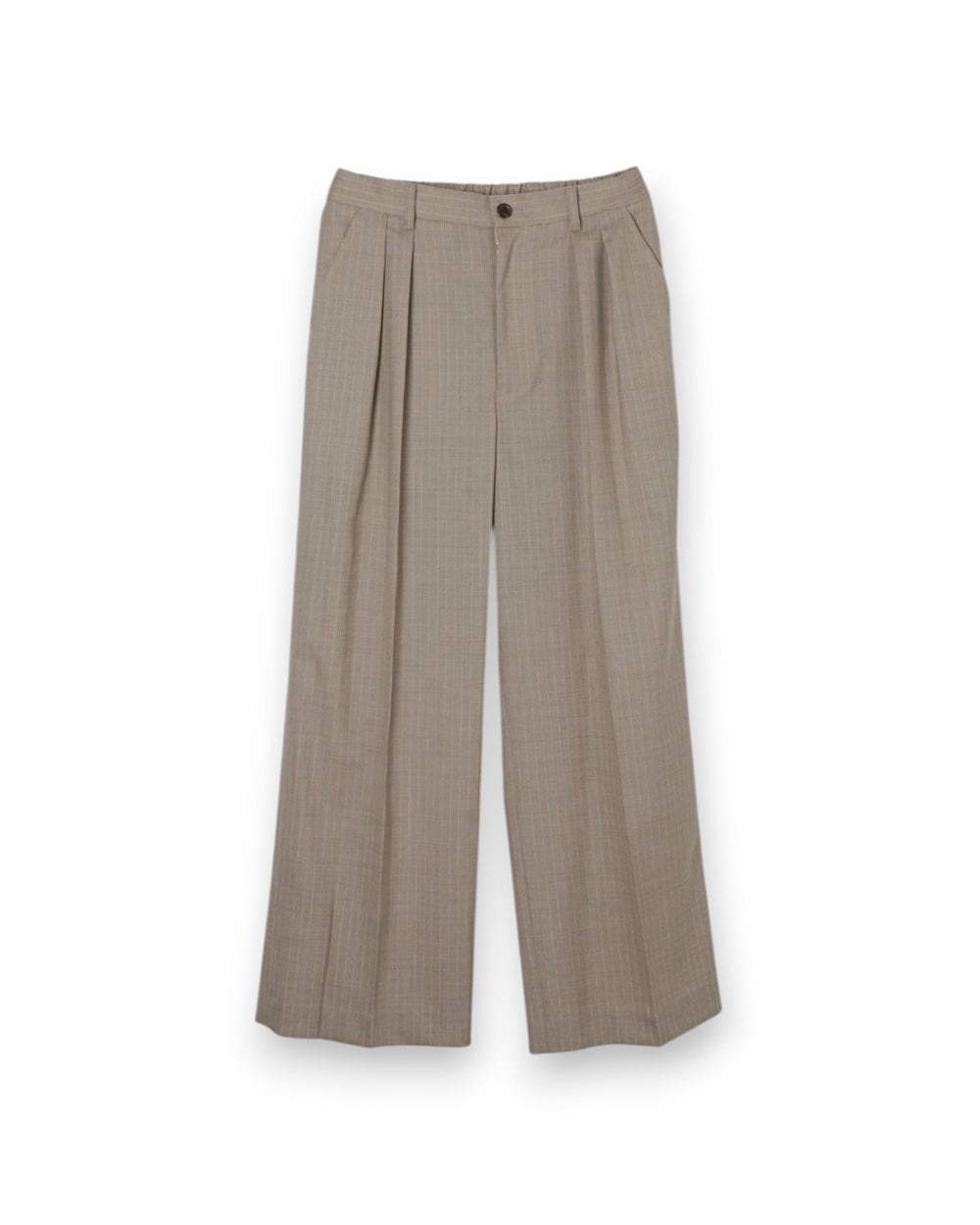 WOOL STRIPED WIDE SLACKS