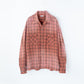 COTTON FLANNEL PLAID OPEN COLLAR SHIRT : DISTRESSED