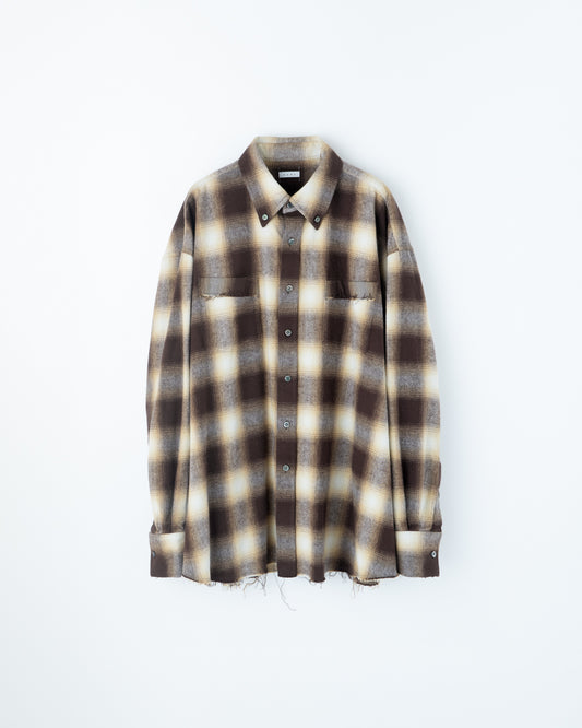 COTTON FLANNEL OMBRE REGULAR SHIRT : CUT-OFF