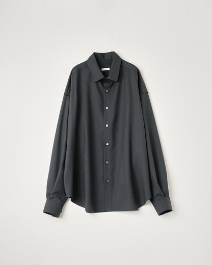 WOOL CALM SKIN WIDE SHIRT : CUT-OFF