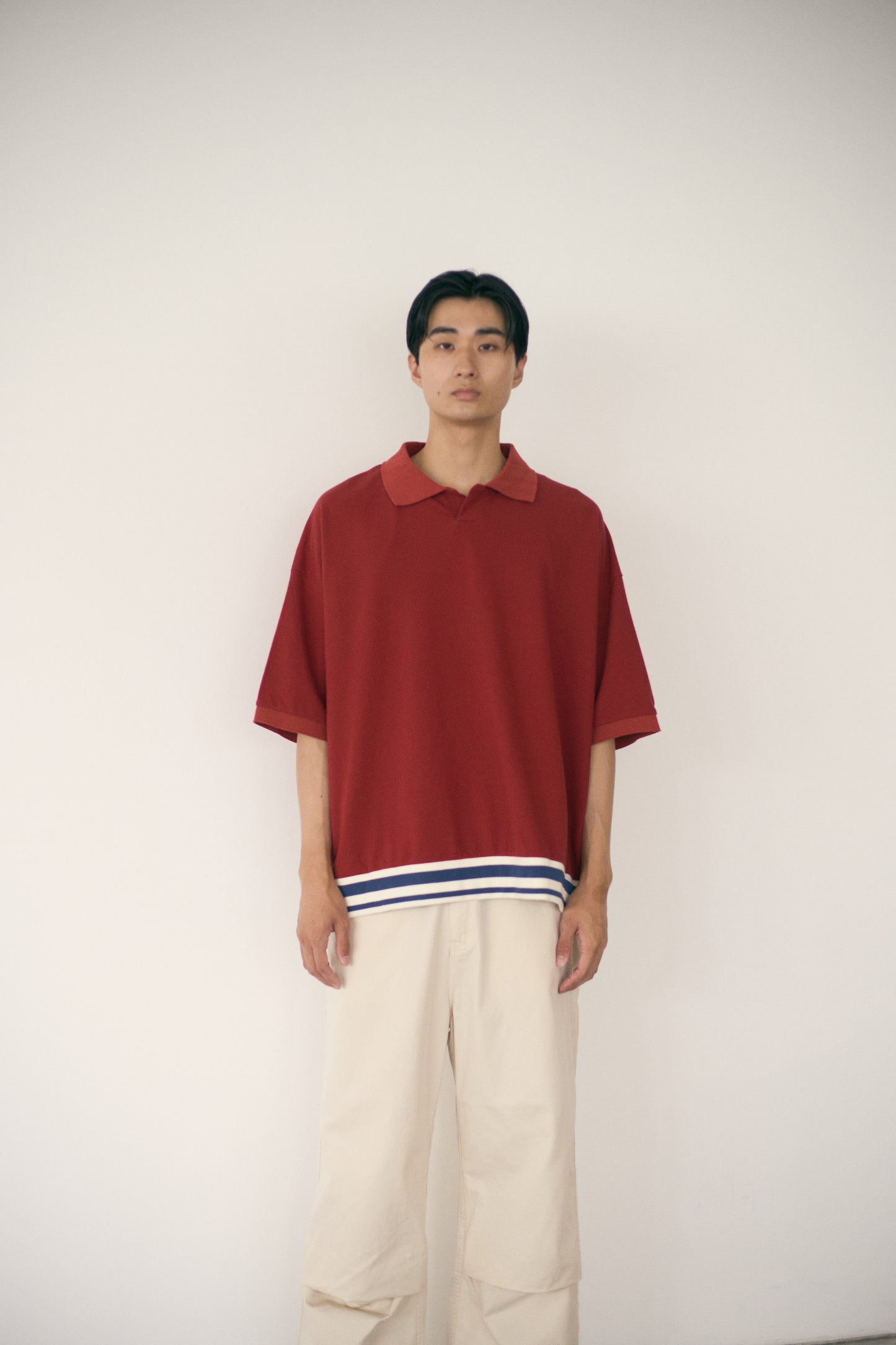 INDIAN COTTON KANOKO BIG POLO SHIRT