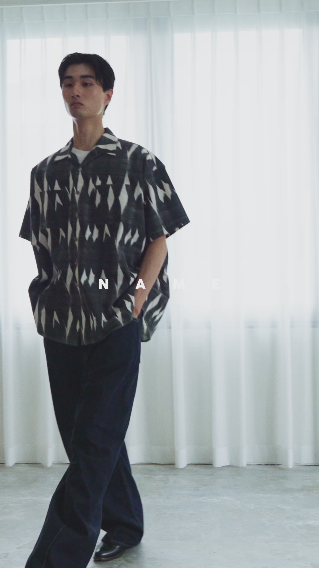 ABSTRUCT ARGYLE OPEN COLLAR S/S SHIRT – Name. OFFICIAL STORE